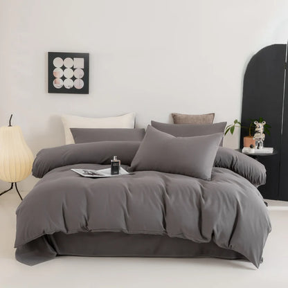 Solid Color Quilt Cover New Milled Washed Cotton Single Bed Duvet Europe US Popular Skin-friendly 220x240 Double Use Bedding