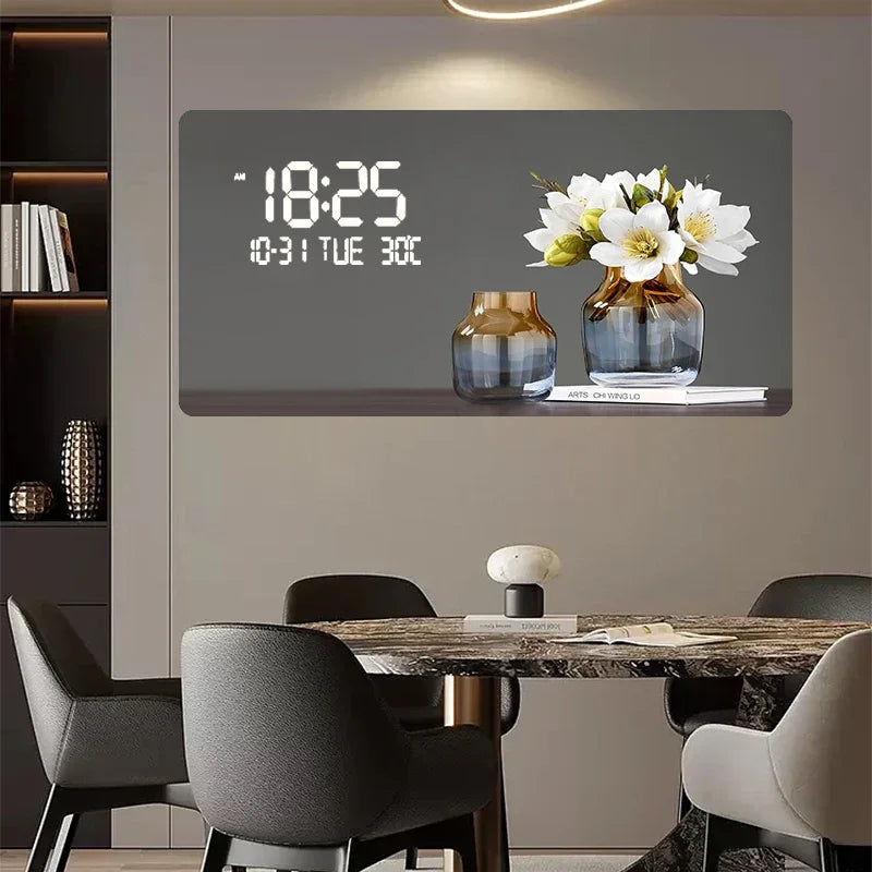 Large Size Abstract Geometric  Artwork Digital Disply Wall Clock, Luxurious Quartz Clock Home Decor,living Room,bed Room Décor