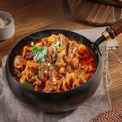 Nonstick Wok No Coating Gas Boiling Stir Fry Pan for Restaurant Camping Home Stovetop Induction Cooker Cookware Pots Cooking