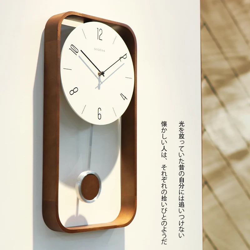 Holz-Vintage-Wanduhren, modernes Wohnzimmer mit Pendel, luxuriöse große Uhren, Wanduhr, modernes Design, Heimdekoration, Geschenkideen