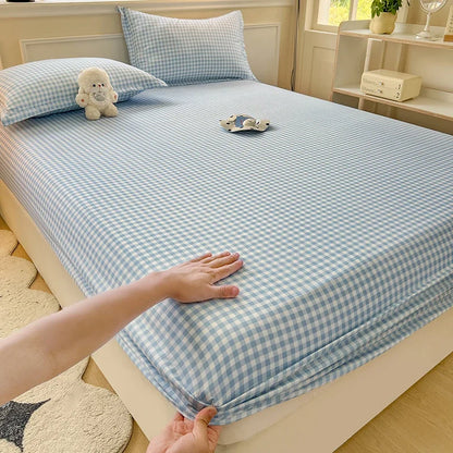 New Fitted Sheet with Elastic Bands Non Slip Adjustable Mattress Cover for Double King Queen Bed 150x200 180x200 220x200cm