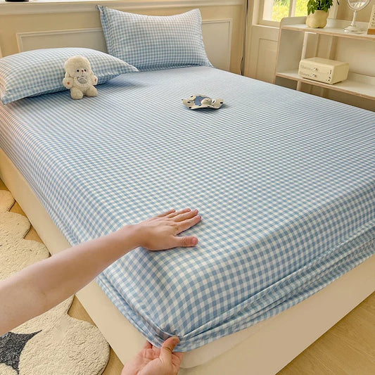 New Fitted Sheet with Elastic Bands Non Slip Adjustable Mattress Cover for Double King Queen Bed 150x200 180x200 220x200cm