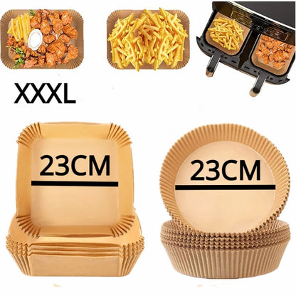 Air Fryer 50/100pcs Bakeware-engangspapirbakke Non-Stick Mat Oil-Proof Liner Non-Stick Mat til køkkenovn Bagepapir