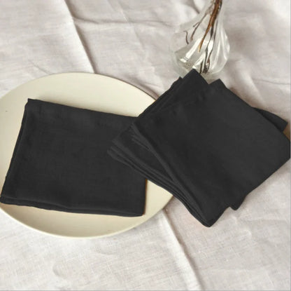 4PCS 40X40CM Pure Linen Napkins Cloths Soft Comfortable Fabric Reusable Kitchen Accessories for Wedding Birthday Parties