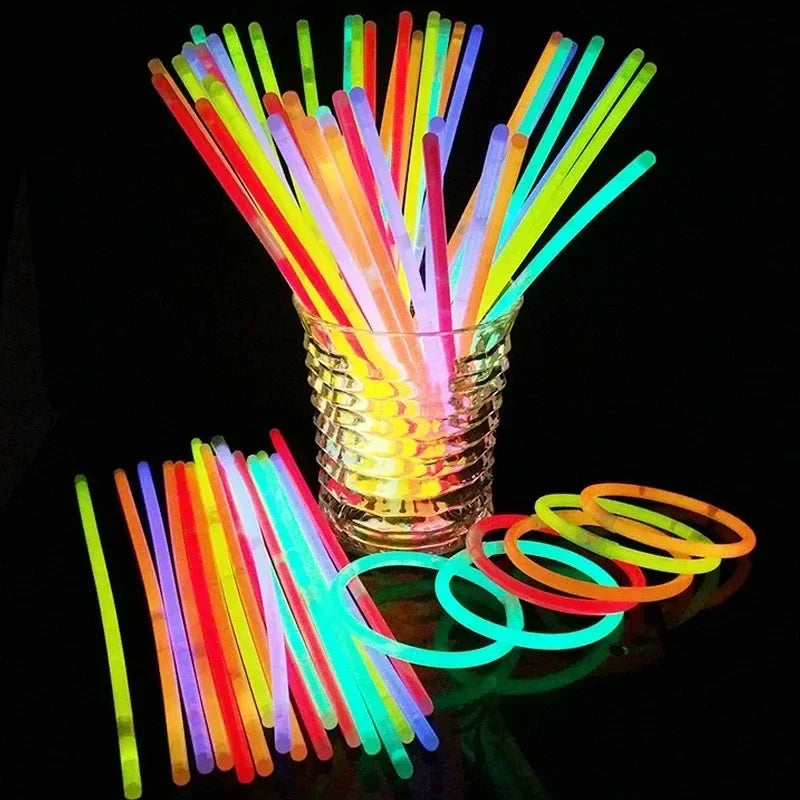 30/1st Party Fluorescence Sticks Glow In the Dark Diy Making Armband Halsband Färgglada pinnar Julbröllopsdekoration