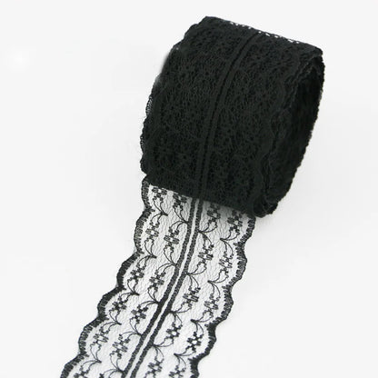 (10 yards/roll) Black lace fabric  ribbon Webbing Decoration Lovely gift packing Material