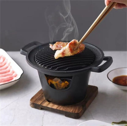 Mini BBQ Alcohol Stove Barbecue Grill Japanese One Person Cooking Oven Detachable Outdoor BBQ Plate Roasting Meat Tools