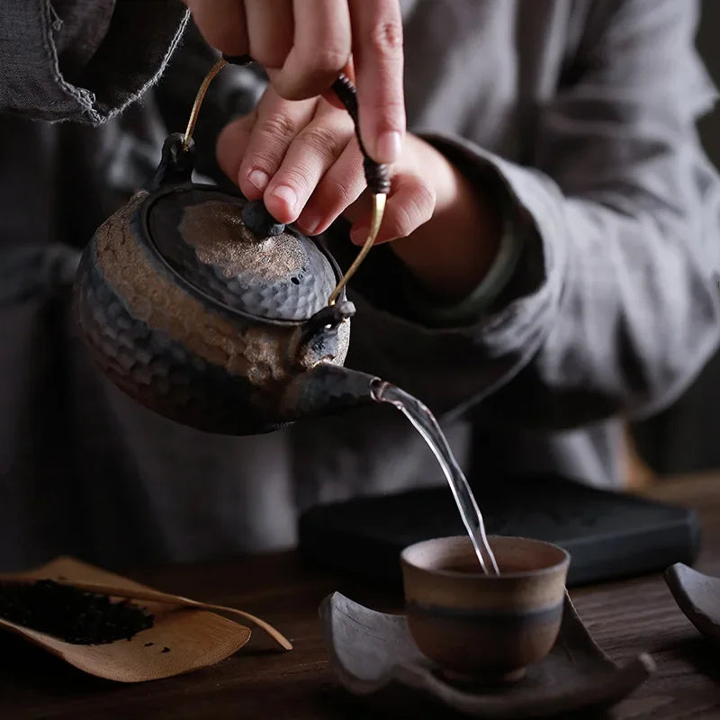 Japanese Crude Tao Yi Pot Four Cups of Tea Set Ceramic Kung Fu Tea Teaware Ceramic Tea Set Ceramic Tea Set Travel Tea Set TeaSet
