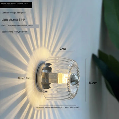 Nordic Wall Lamp Designer Glass Lighting Effect Simple Living Room Bedroom Bedside Light Ceiling Home Decor Ceiling Lamp LED