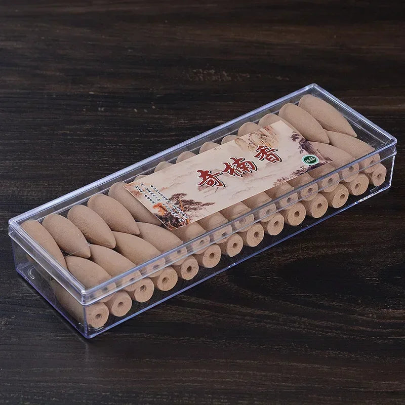 50 Capsules/box of Backflow Incense Cone Aloes Sandalwood DIY Home Office Backflow Smoke Appreciation Meditation Sedation