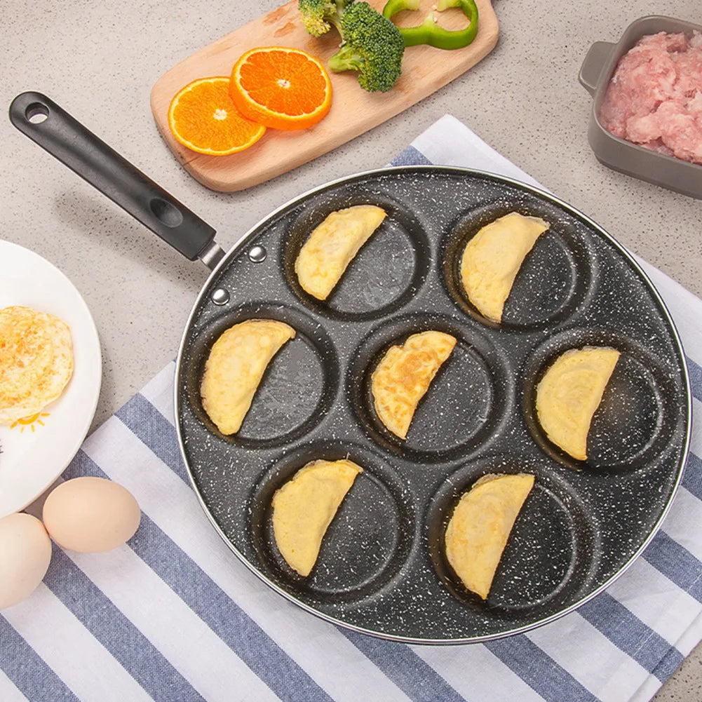 7 huller stegepande non stick stegt æg madlavning pan burger form husholdning køkken køkkenøj køkken køkkengrej ikke stege stegepande