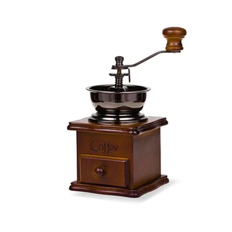 Wooden Manual Coffee Bean Grinder Utensils Mini Retro Style Hand Crank Coffee Bean Grinder Profession Barista Coffee Accessories