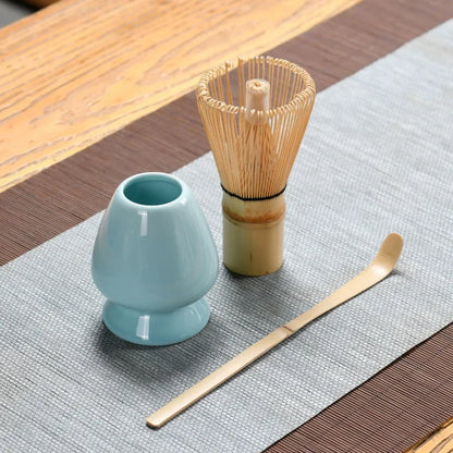 1-3Pcs Matcha Set Bamboo Whisk Teaspoon Ceramic Bowl Tranditional Tea Sets Home Tea-making Tools Accessories Birthday Gifts