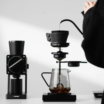 MHW-3BOMBER Meteorite Dripper Aluminum Pour Over Coffee Maker Coffee Dripper For 1-2 Cups Leather Cover Fit Cake Filter Paper
