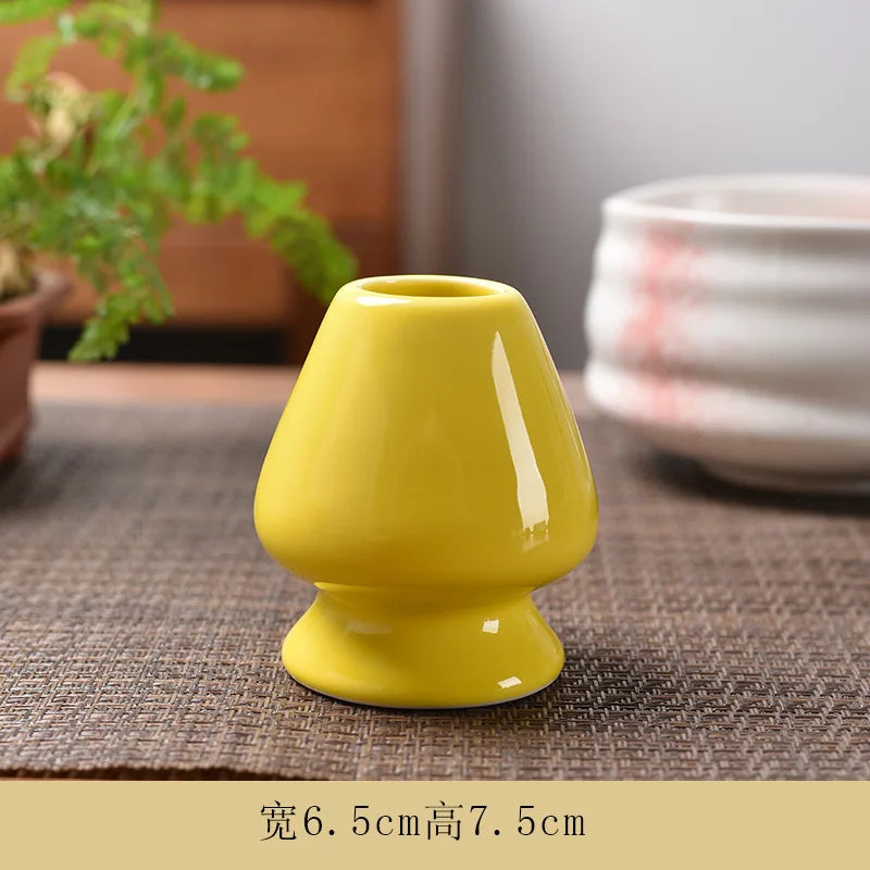 Japanese Matcha Whisk Holder Ceramic Green Tea Bowl Chasen Stand for Living Room Kitchen Dining Room Tea Ceremony Accessories