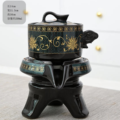Creative Full Flower Graphite Automatic Tea Set Rotating Set Retro Ceramic Kung Fu Gift Teapot Teaware Sets