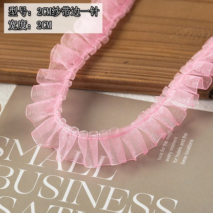 2meters Pink Lace Ribbons Trim For Party Dress Decor Fabric DIY Apparel Sewing Supplies Clothing Collar Cuff Needlework Crafts