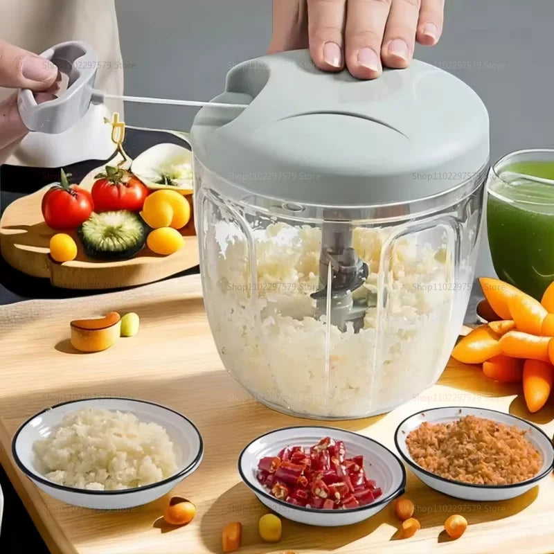 Hachoir à ail manuel 500ML 900ML, hachoir à viande, coupe-légumes, trancheur de fruits, Gadget de cuisine, mélangeurs pour la préparation des aliments