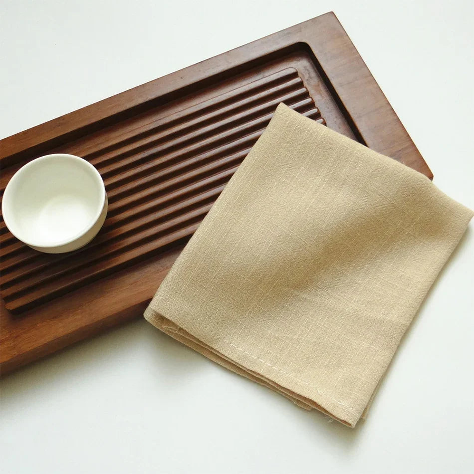 4PCS Cotton Linen Dinner Napkins,Classic Style Kitchen Soft Tea Towels,Dinning Room Washable Reusable Tableware Cloth Place mats