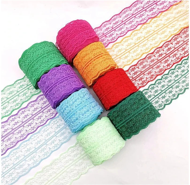 10metteren / Roll 4.5cM Breet Rake Ribbon Trim Stoff zolidde Faarf Lace fir Appare Saumbing Caiming Caie