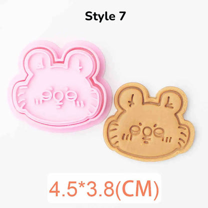 Cartoon Doll Cookie Cutters Pressable Biscuit Mold DIY Kitchen Baking Pastry Bakeware