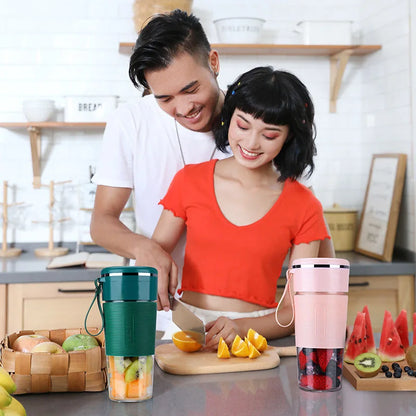 Bærbar juicer USB genopladelig trådløs mini smoothie blender mixer frugtsaftproducent elektrisk juicer maskine glas cup