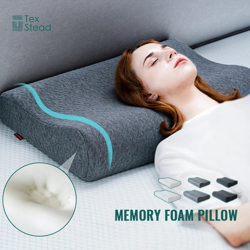1pc Memory Foam Pillow For Sleeping, Ergonomic Contour Cervical Pillow, Neck Support Pillow For Bed