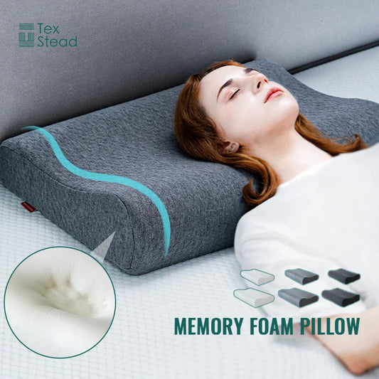 1pc Memory Foam Pillow For Sleeping, Ergonomic Contour Cervical Pillow, Neck Support Pillow For Bed
