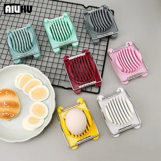 Kitchen Accessories Egg Slicer Chopper Rustfritt stål Frukt Salat Cutter Egg Tools Manual Food Processors Kitchen Gadget Ali426