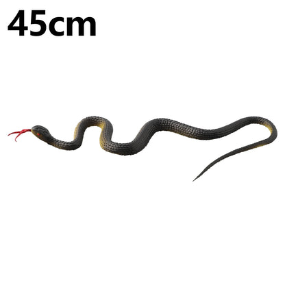 45cm Fake Realist Realist Rubber Toy Snake Simulation Anaconda Scary Halloween para assustar os pássaros acessórios de brincadeira com truques de brinquedos acessórios para brinquedos