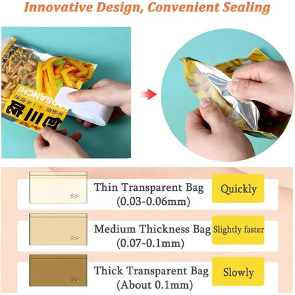 Travel Friendly Portable Small Sealing  Machines Storage Plastic For Food Snack Vegetables Sealing Machines Kitchen Accessories