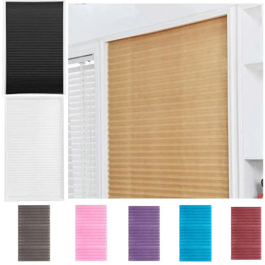 1pc αυτοκόλλητο αυτοπεποίθηση Pleated Blinds μπάνιο μπάνιο αποχρώσεις μισό backout παράθυρα κουρτίνες για υπνοδωμάτιο σαλόνι μπαλκόνι