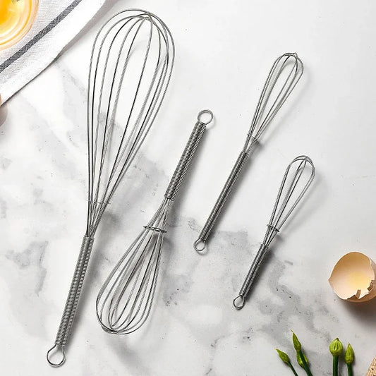 1Pcs Multifunctional Rotary Manual Egg Beater Mixer Mini Kitchen Egg Whisk Bake Tool Egg Agitator Stainless Steel Eco-Friendly