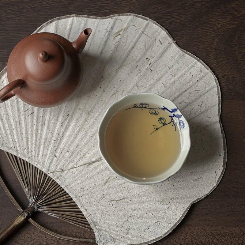 Antique Mud Master Cups Floral Teacups Household Small Tasting Cup Chinese Kung Fu Tea Set Pu Er Drinkware Teaware Tea Ceremony