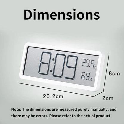 Digital veggklokke elektronisk veggmontert LCD Dispy Clocks Multifunksjonell temperatur og fuktighets vekkerklokke