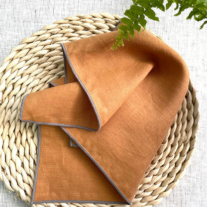 4PCS Pure Linen 100% Napkins Cloths Reusable 40x40cm Soft Comfortable Fabric Kitchen Accessories for Wedding Birthday Parties