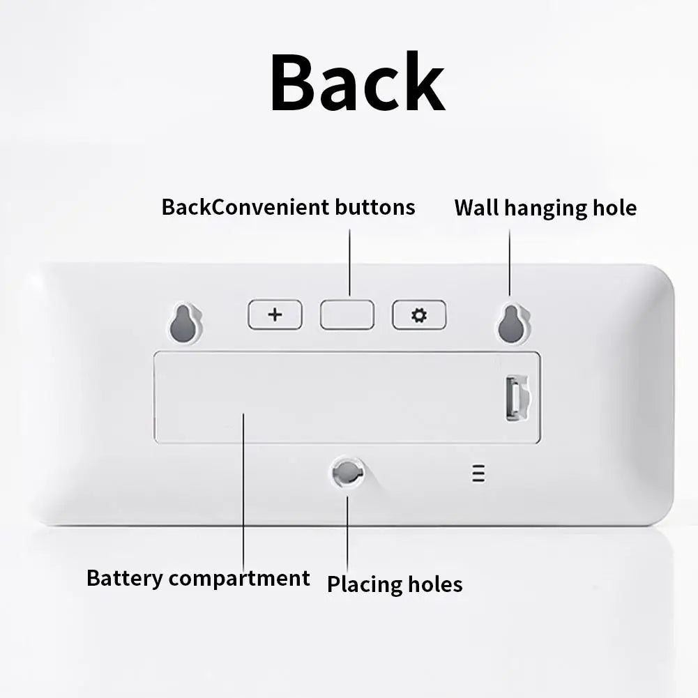 Digitale Wanduhr Elektronische Wandmontage LCD Displyuhren Multifunktionale Temperatur und Feuchtigkeit Wecker