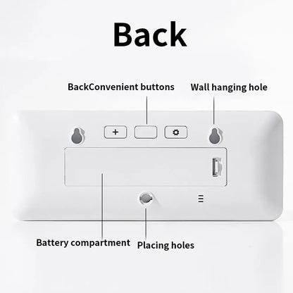 Digitale Wanduhr Elektronische Wandmontage LCD Displyuhren Multifunktionale Temperatur und Feuchtigkeit Wecker