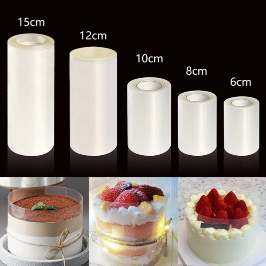 Küche Backware Acetat Film für Kuchendekor transparent Kuchen Umgebung Film Mousse Kuchenblätter umgeben Kanten DIY -Kuchenkragen