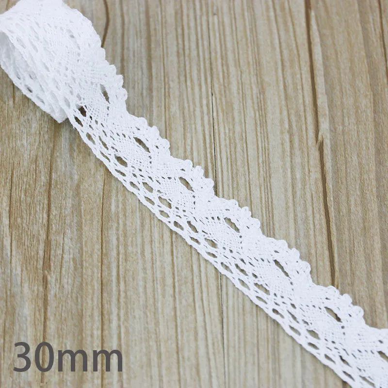 (5Meter/roll) White Beige Cotton Embroidered Lace Net Ribbons Fabric Trim DIY Sewing Handmade Craft Materials