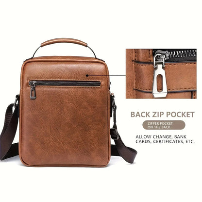 Brand Men Sac à bandoulière pour 9,7 "iPad Men Pu Leather Volets en cuir masculin Sacs à bandoulière