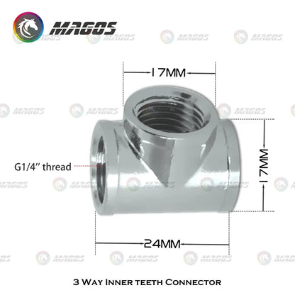 3 Way Female G1/4 Thread T Shape Water Splitter Fitting For Computer Hose Pipe Connector Water Cooling System