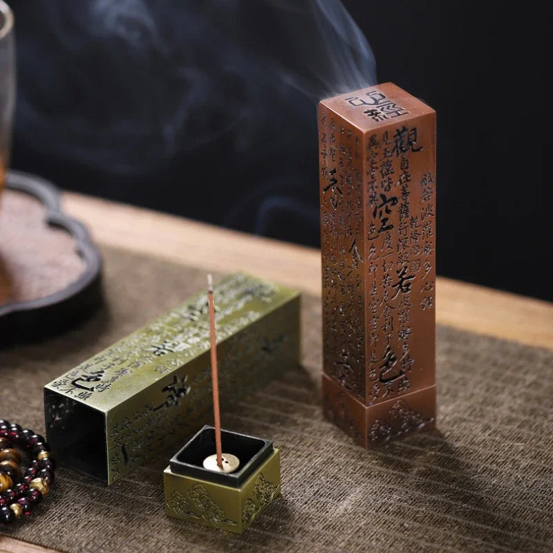 Creative Alloy Buddhist Sutra Incense Stick Burner Vertical Separate Incense Holder Home Office Lucky Decor Zen Ornament Burners