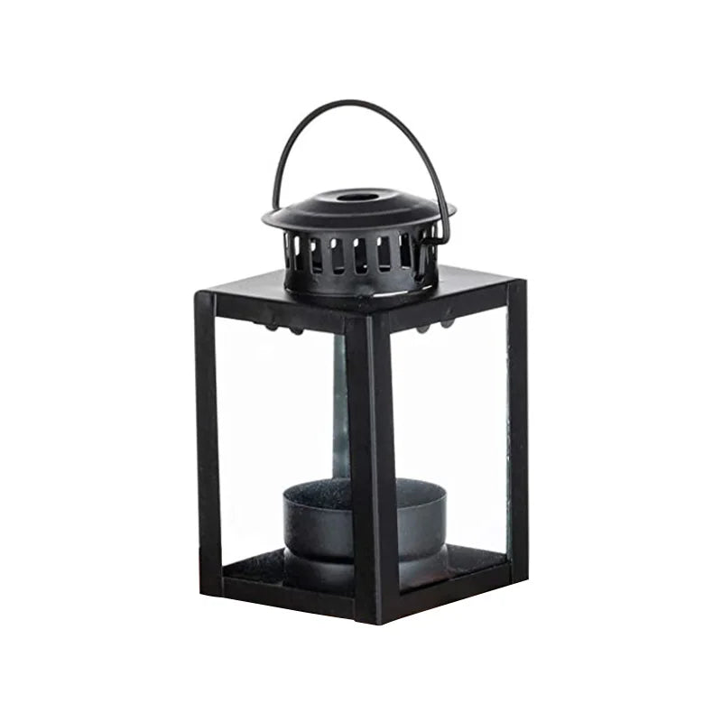 Nordic Metal Candle Holder Lanterns Shaped Iron Art Candlestick Hanging Candle Stand Wedding Party Courtyard Garden Decoration