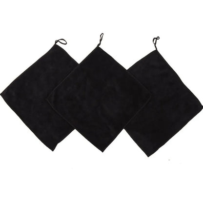 3/2 pc thick multi-faceted microfiber cleaning cloth, rag, black premium microfiber towel for glass, kitchen, bathroom, car wash