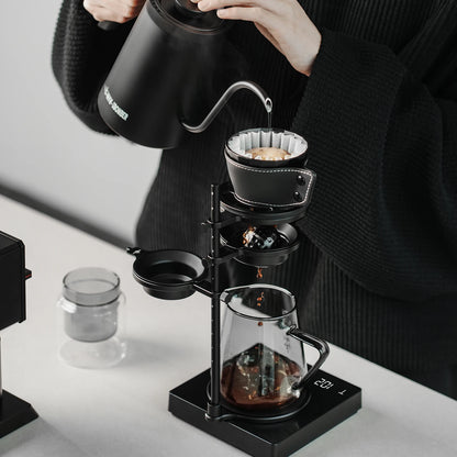 MHW-3BOMBER Meteorite Dripper Aluminum Pour Over Coffee Maker Coffee Dripper For 1-2 Cups Leather Cover Fit Cake Filter Paper