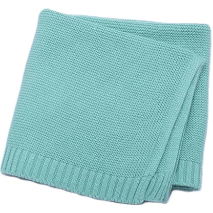 Personalized Kid Name Baby Blanket Embroidered New Born Baby Blanket Stroller Swaddles Breathable Cotton Knitted Blanket Bedding