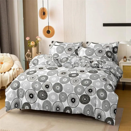 Kuup 3st tryckt matt täcke täckning färgad sängkläder set queen size quilt cover högkvalitativ hudvänlig tyg sängkläder