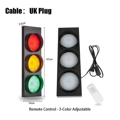 Traffic Light Wall Lamp LED with Remote Control 3-Color Adjustable Signal Lamps Bar Living Room Restaurant Decoration Llighting