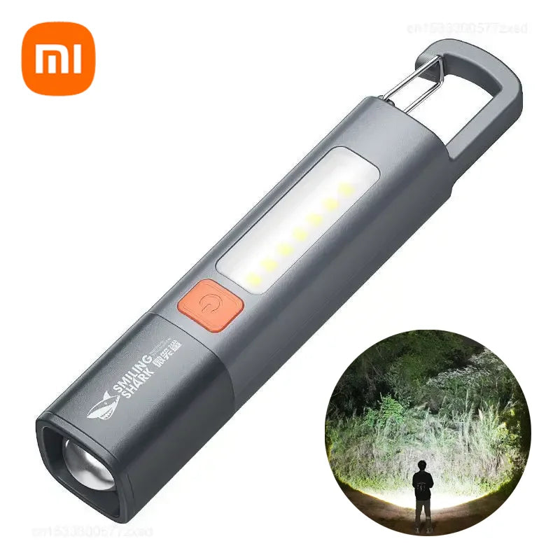 Xiaomi lampe de poche extérieure Portable Strong Light Variable Focus avec des lumières latérales de la lumière de l'inincorporation mini luminosité de lampe de poche